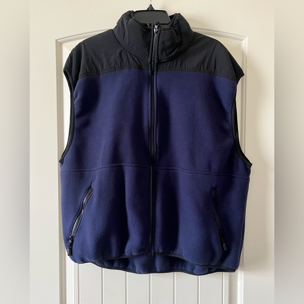 Timberland Navy and Black Fleece Vest - Zip Front